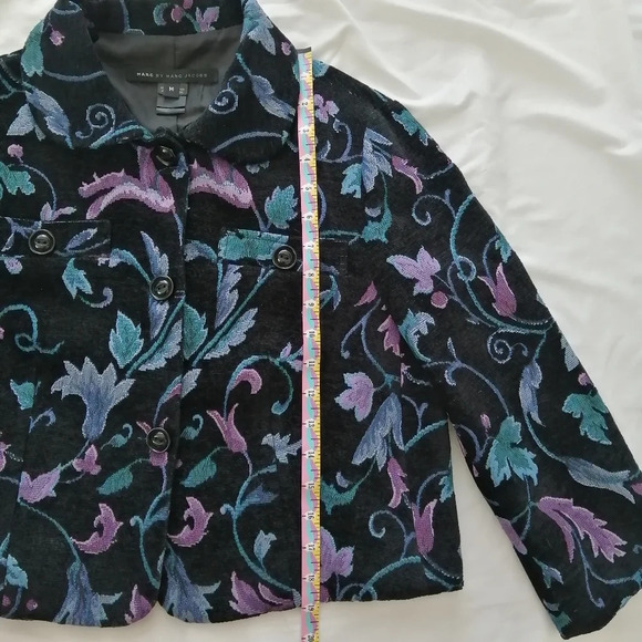 Marc by Marc Jacobs Corduroy Tapestry Crop Blazer Jacket Floral Jacquard Medium - Picture 15 of 16